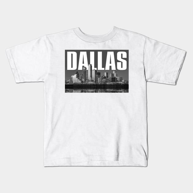 Dallas Cityscape Kids T-Shirt by PLAYDIGITAL2020